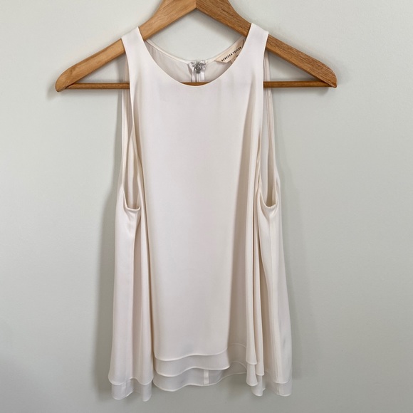 REBECCA TAYLOR Silk Ivory Layered Tank - Picture 1 of 8